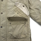 90s LUC SAINT ALBAN Hunting Jacket Coverall L Beige Corduroy Collar Elbow Patch