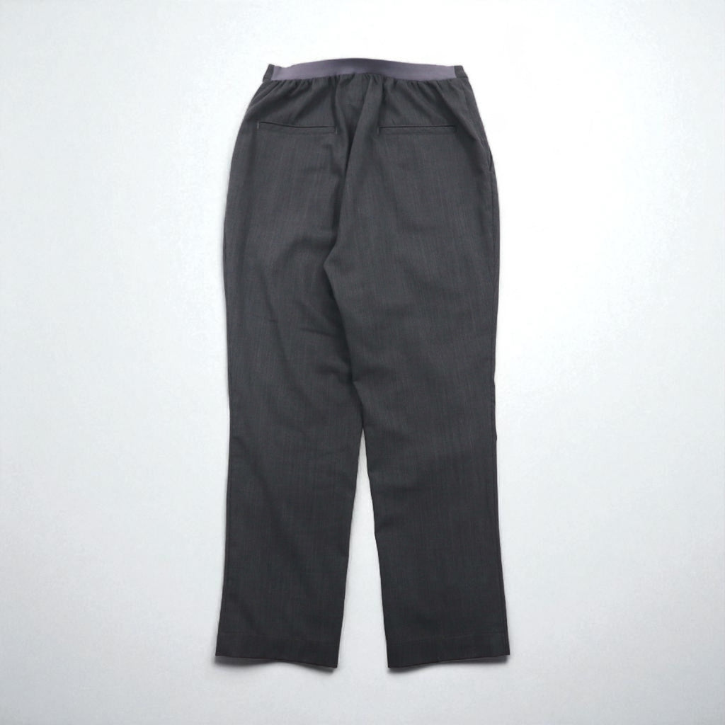 BASISBROEK Belgian-made Easy Slacks, Size M, Gray, Polyester, Stretch