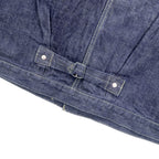 VINTAGE レプリカ 1st タイプ 大戦モデル デニムジャケット Gジャン XL インディゴ 13.5OZ セルヴィッチ 赤耳 シンチバック プリーツ 月桂樹ボタン 復刻 未使用品