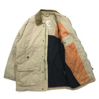 90s LUC SAINT ALBAN Hunting Jacket Coverall L Beige Corduroy Collar Elbow Patch