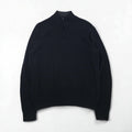 Calvin Klein Half-Zip Jacquard Knit Sweater, Size L, Black Cotton