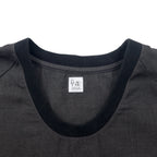 RYU Poncho Shirt Drawstring T-Shirt FREE Grey Polyester Rayon Different Material Switching Made in Japan