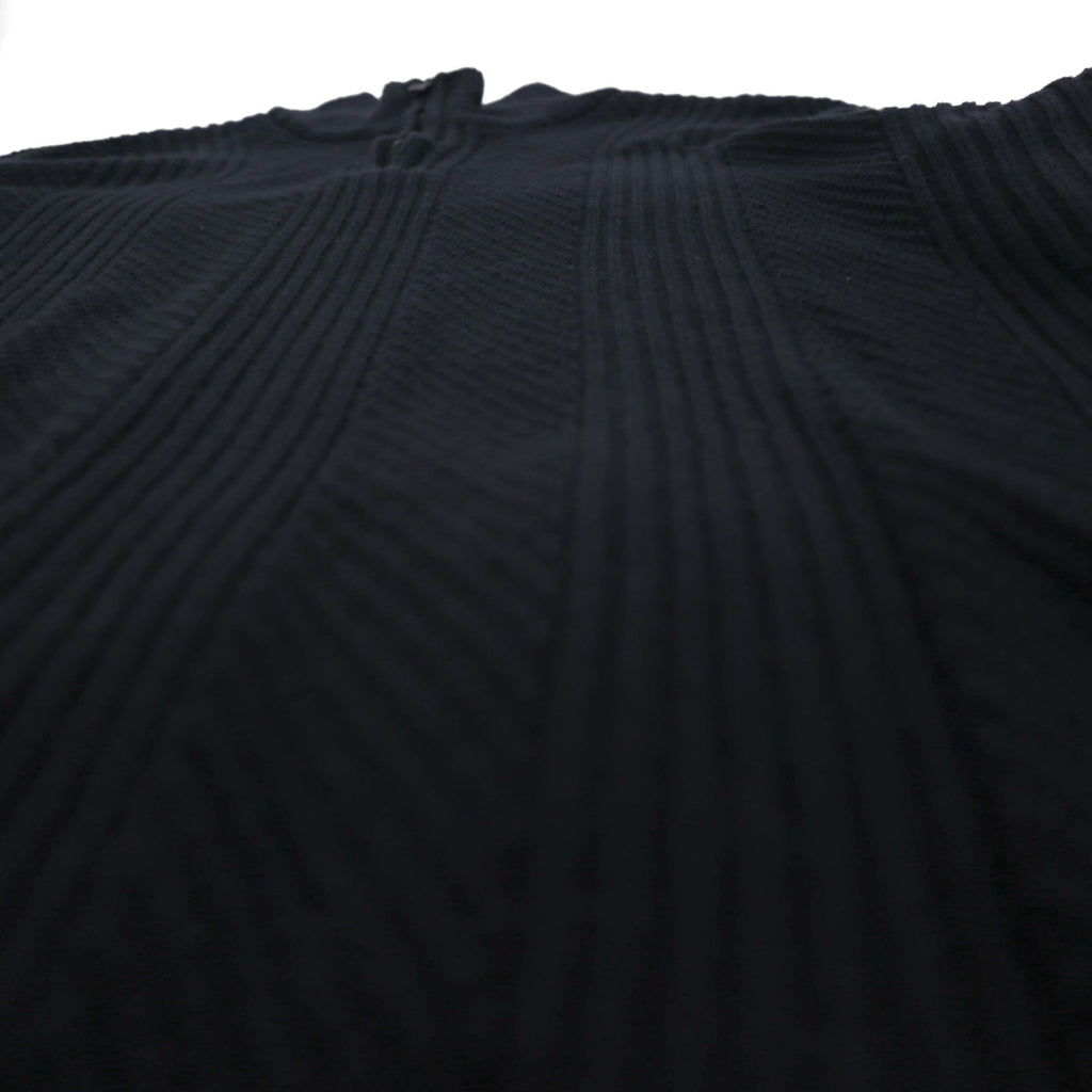 Calvin Klein Half-Zip Jacquard Knit Sweater, Size L, Black Cotton
