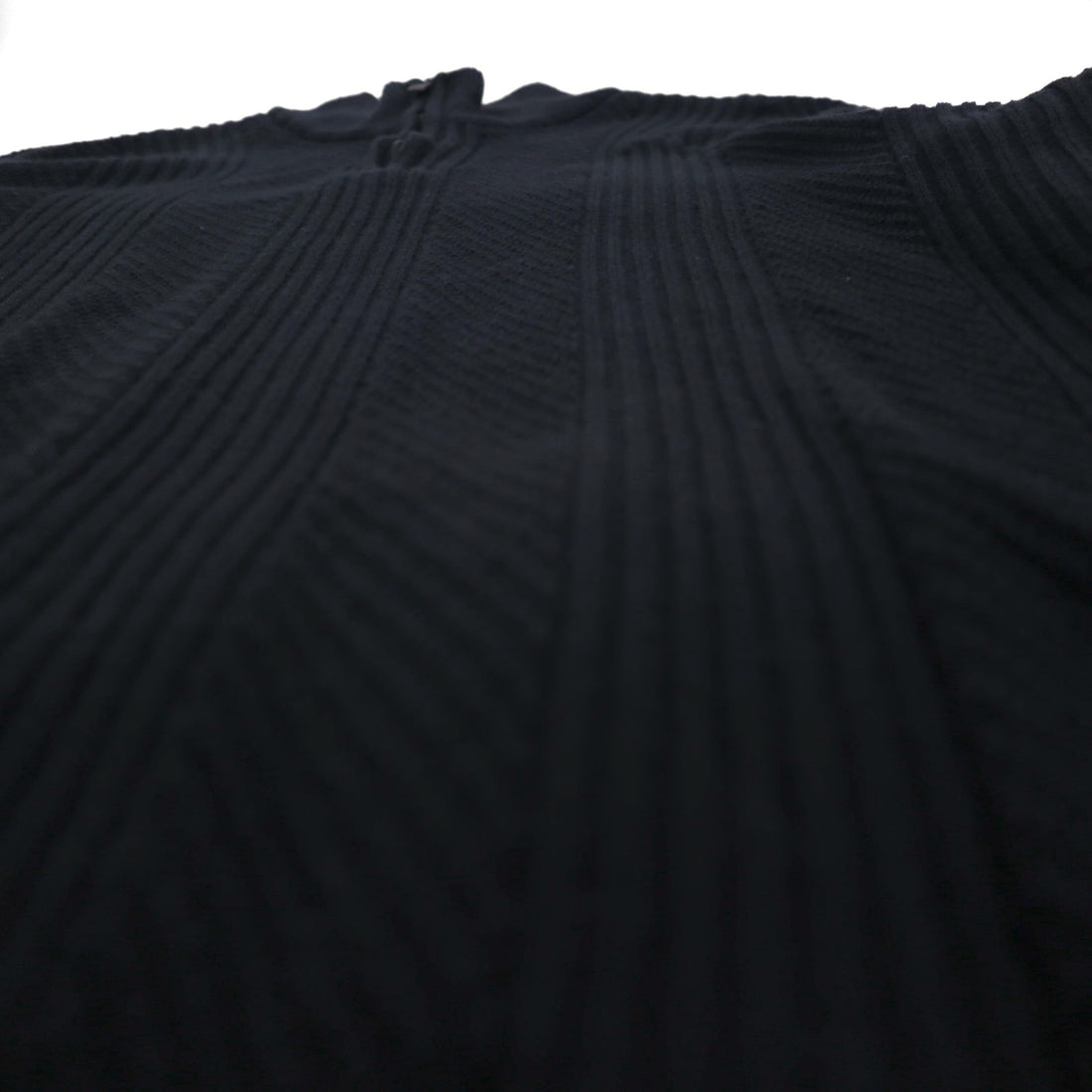 Calvin Klein Half-Zip Jacquard Knit Sweater, Size L, Black Cotton