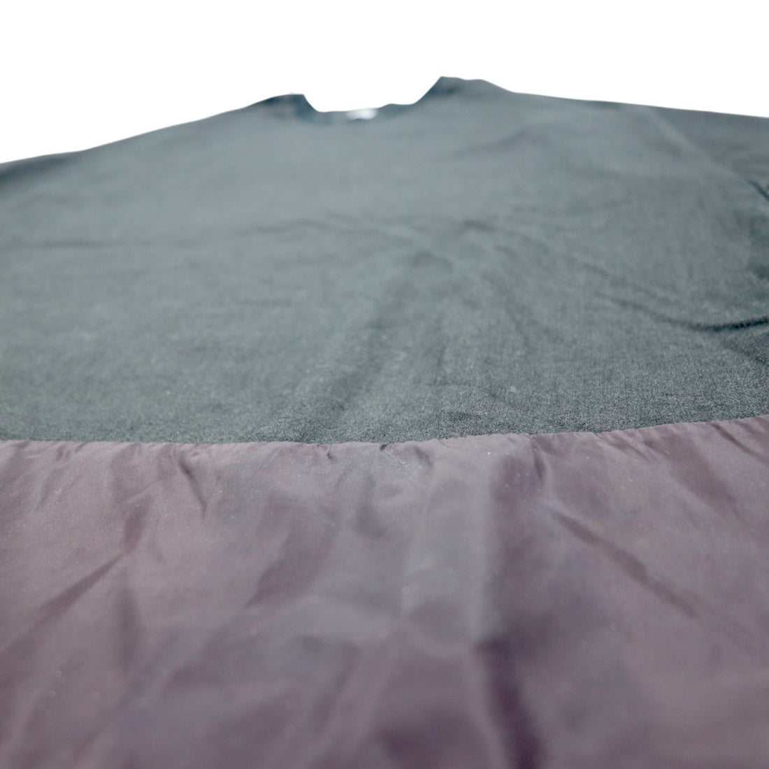 RYU Poncho Shirt Drawstring T-Shirt FREE Grey Polyester Rayon Different Material Switching Made in Japan