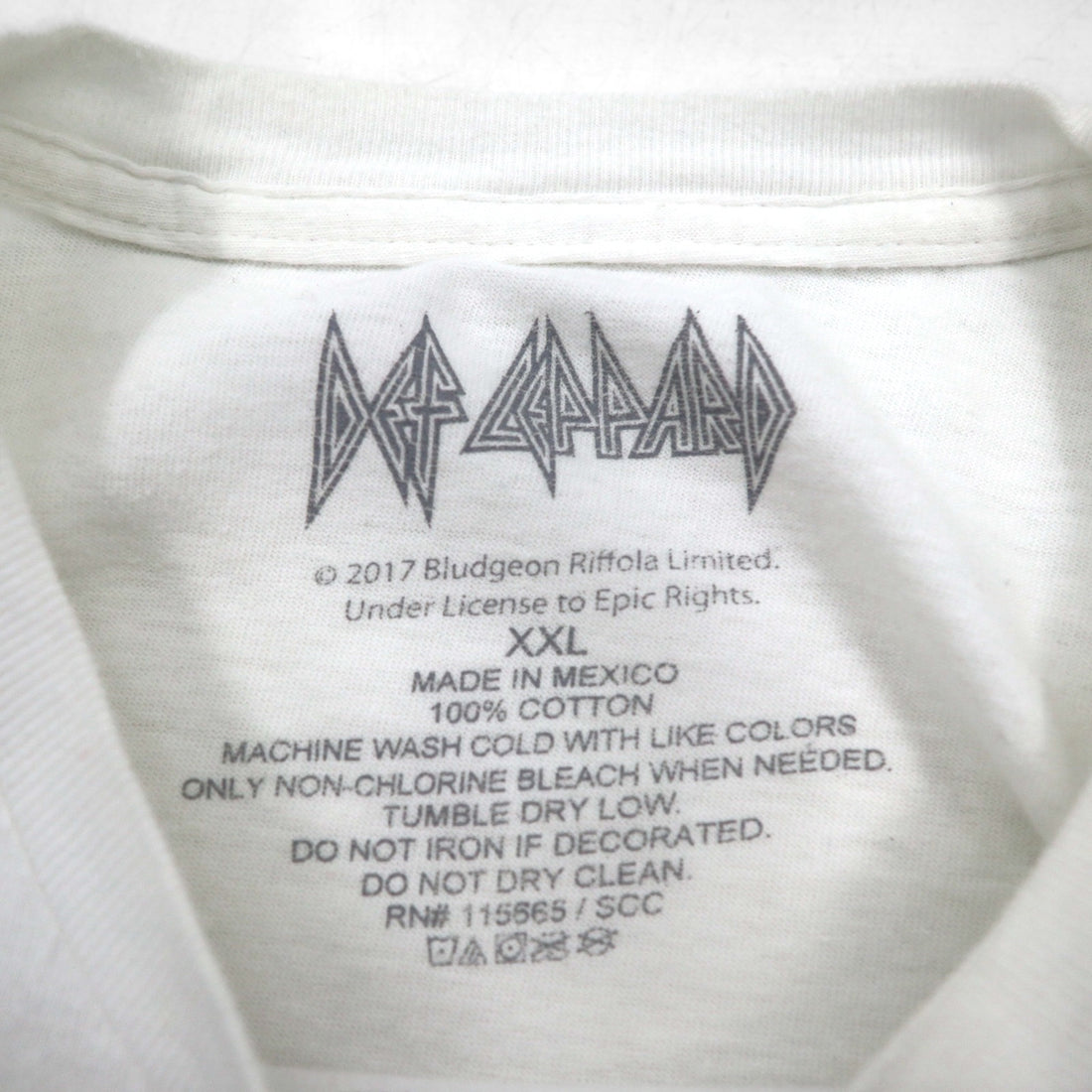 DEF LEPPARD デフレパード オフィシャル ロック バンド Tシャツ 2XL ホワイト HYSTERIA WORLD TOUR メキシコ製