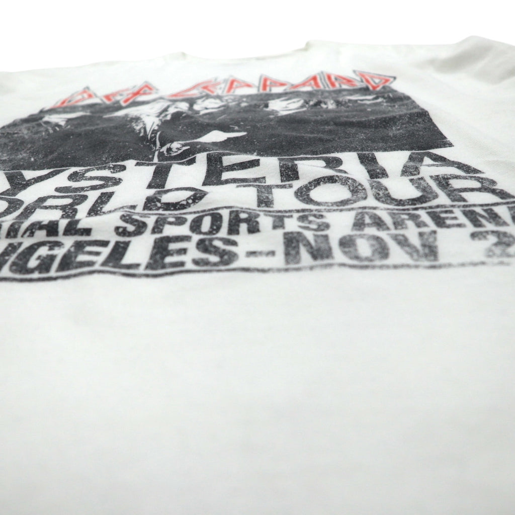 DEF LEPPARD デフレパード オフィシャル ロック バンド Tシャツ 2XL ホワイト HYSTERIA WORLD TOUR メキシコ製