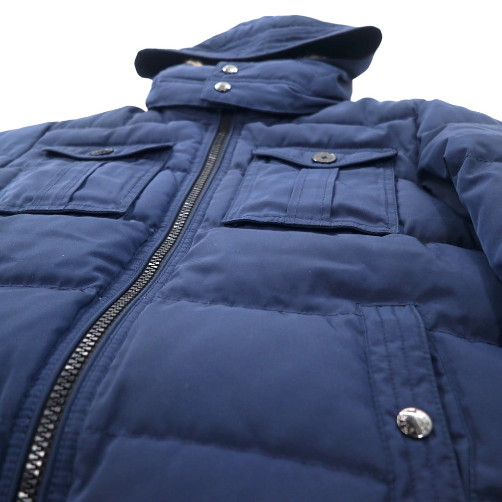 TOMMY HILFIGER ダウンジャケット M ネイビー ポリエステル フード着脱式
