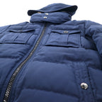 TOMMY HILFIGER ダウンジャケット M ネイビー ポリエステル フード着脱式