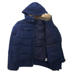 TOMMY HILFIGER ダウンジャケット M ネイビー ポリエステル フード着脱式