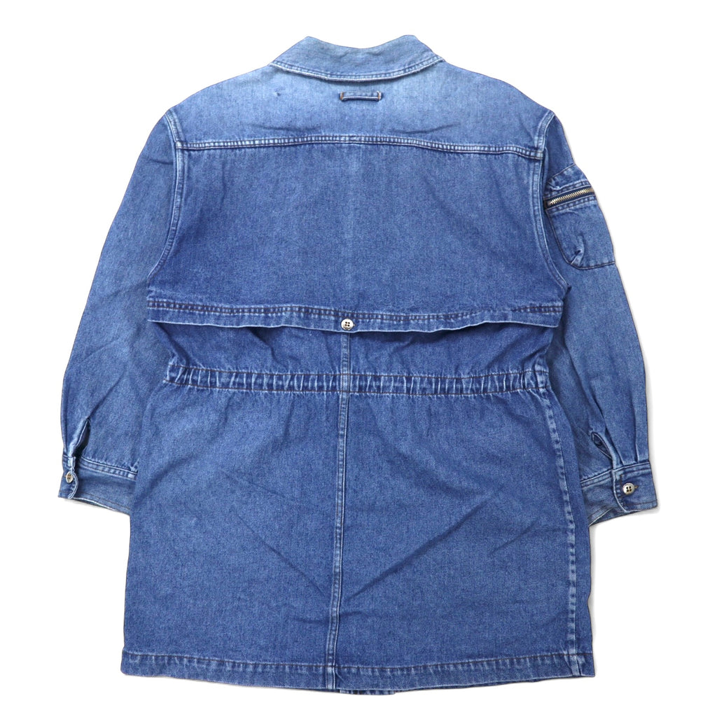 90s TOGETHER! Denim Field Jacket Gimmick Jacket FREE Blue Cotton Drawcord