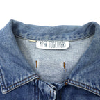 90s TOGETHER! Denim Field Jacket Gimmick Jacket FREE Blue Cotton Drawcord