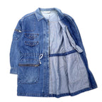 90s TOGETHER! Denim Field Jacket Gimmick Jacket FREE Blue Cotton Drawcord
