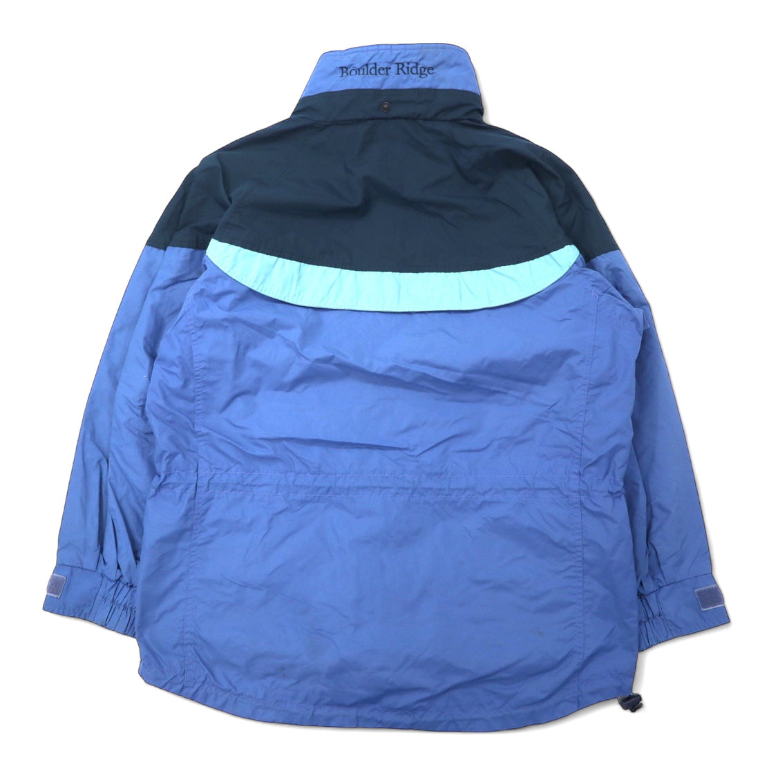 Columbia 90s Sailing Jacket L Blue Nylon Waterproof Drawcord Zip-in-Zip Boulder Ridge SL7105