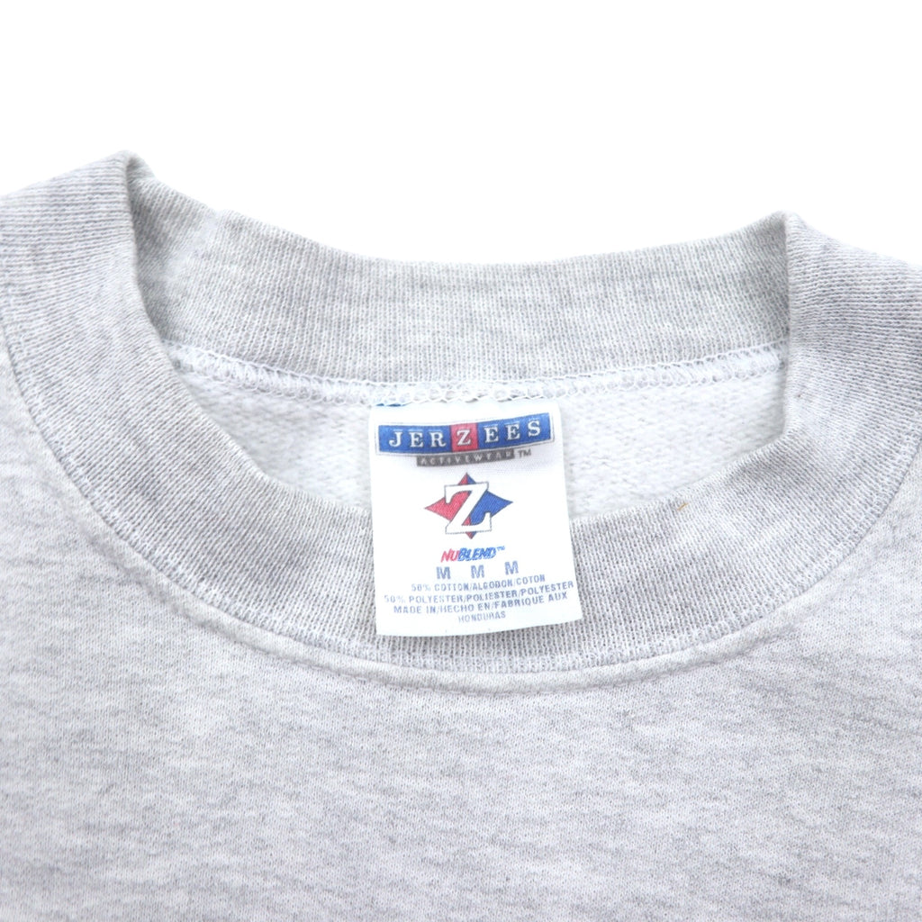 JERZEES 90s Printed Sweatshirt M Grey Cotton TIGER WORLD Made in Honduras