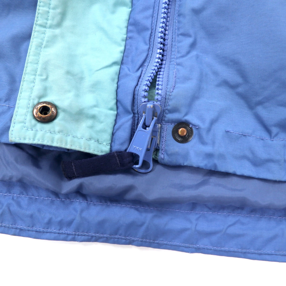 Columbia 90s Sailing Jacket L Blue Nylon Waterproof Drawcord Zip-in-Zip Boulder Ridge SL7105