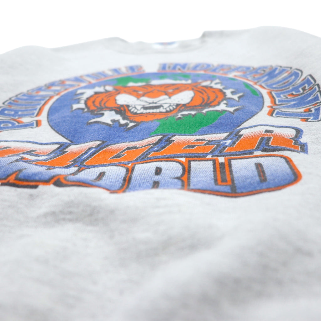 JERZEES 90s Printed Sweatshirt M Grey Cotton TIGER WORLD Made in Honduras