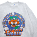 JERZEES 90s Printed Sweatshirt M Grey Cotton TIGER WORLD Made in Honduras