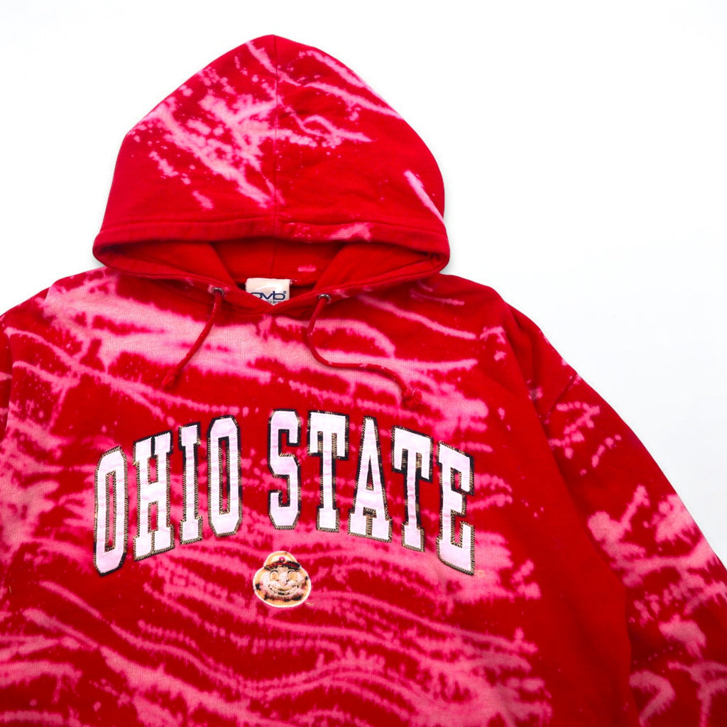 ovb (old varsity brand) tie-dye college pullover hoodie XL red OHIO STATE