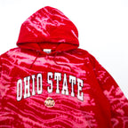 ovb (old varsity brand) tie-dye college pullover hoodie XL red OHIO STATE