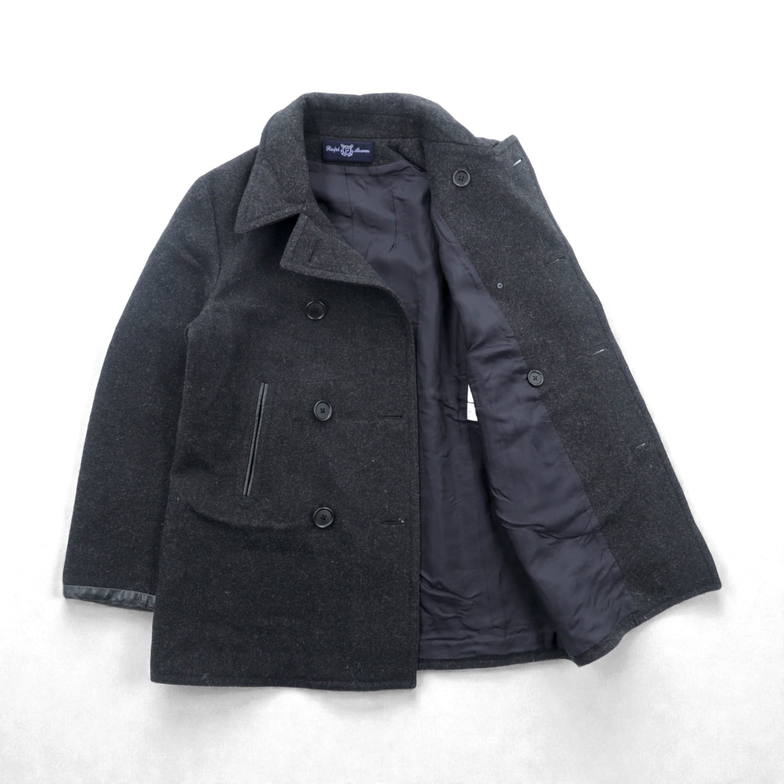 POLO SPORT RALPH LAUREN 90年代 ダブルブレスト ピーコート M グレー メルトン チンストラップ 日本製