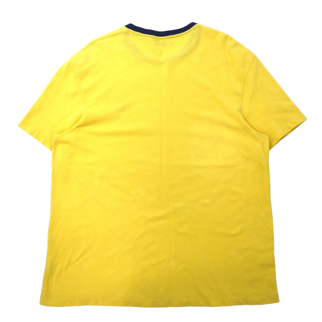 Polo by Ralph Lauren 90s Ringer T-Shirt, XXL, Yellow, Cotton, Pique, Small Pony Embroidery