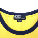 Polo by Ralph Lauren 90s Ringer T-Shirt, XXL, Yellow, Cotton, Pique, Small Pony Embroidery