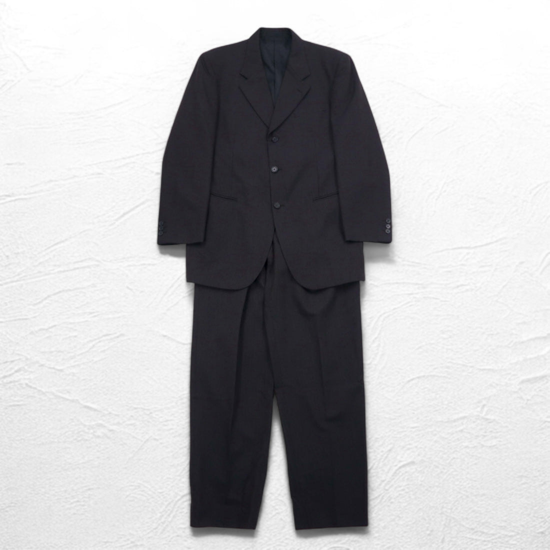 STUDIO by D'URBAN 80年代 3B スーツ セットアップ XL グレー ストライプ ウール 日本製