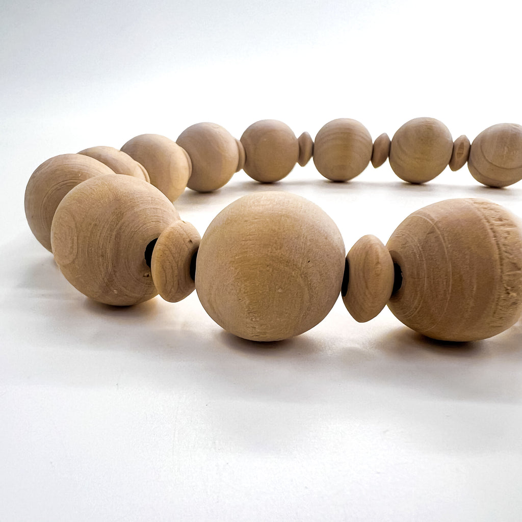 nodzoku ウッドボール ネックレス ベージュ ブラウン Collier. While Natural Wood Ball ヌメ革