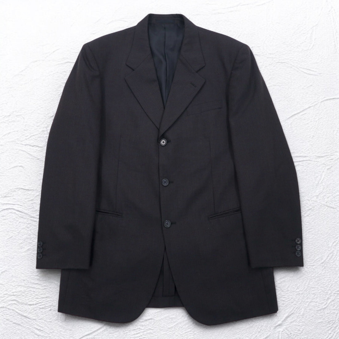 STUDIO by D'URBAN 80年代 3B スーツ セットアップ XL グレー ストライプ ウール 日本製
