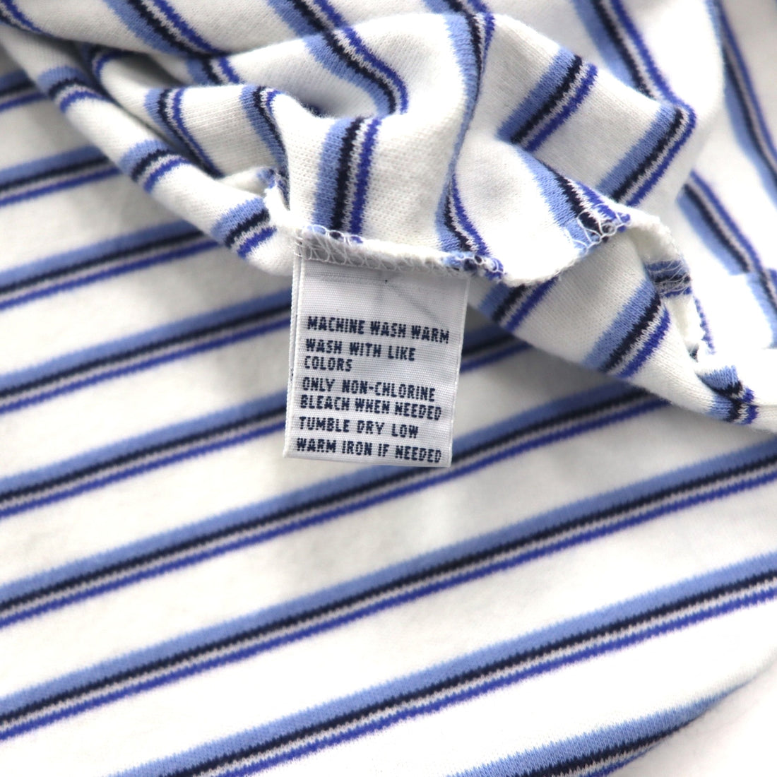 Polo by Ralph Lauren 90s Striped Polo Shirt L White Blue Cotton Small Pony Embroidery