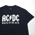 AC/DC Official Rock Band T-Shirt 2XL Black Cotton BACK IN BLACK