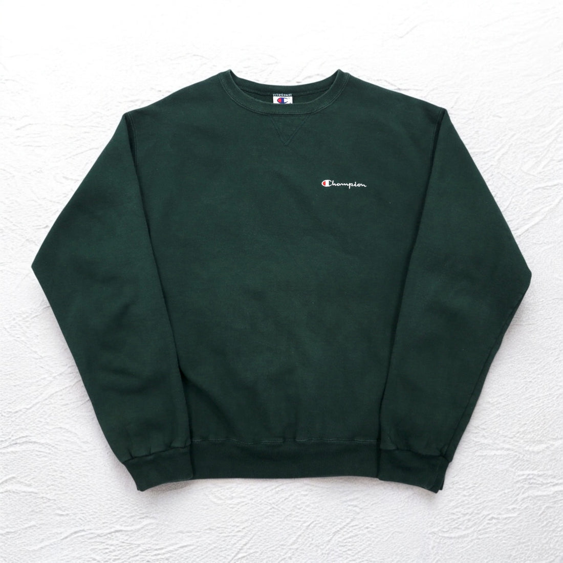 Champion 90年代 USA製 刺繍タグ クルーネック スウェット XL グリーン ワンポイントロゴ刺繍