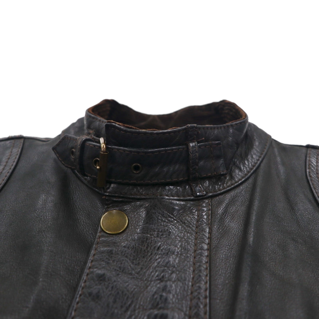 Belstaff Italian Gangster Hand Waxed Leather Motorcycle Jacket Riders M Brown