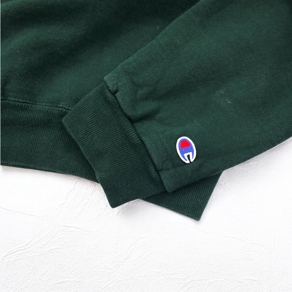Champion 90s Made in USA Embroidered Tag Crew Neck Sweatshirt XL Green One Point Logo Embroidery