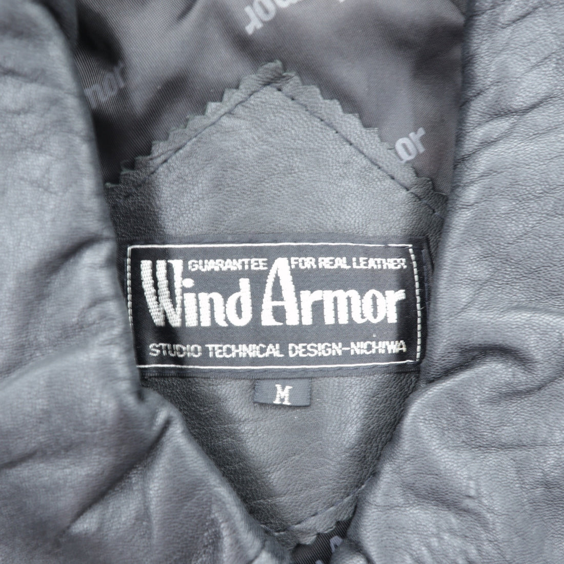 Wind Armor 90s Lamb Leather Car Coat Half Jacket, Size M, Black Genuine