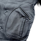 Wind Armor 90s Lamb Leather Car Coat Half Jacket, Size M, Black Genuine