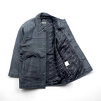 Wind Armor 90s Lamb Leather Car Coat Half Jacket, Size M, Black Genuine