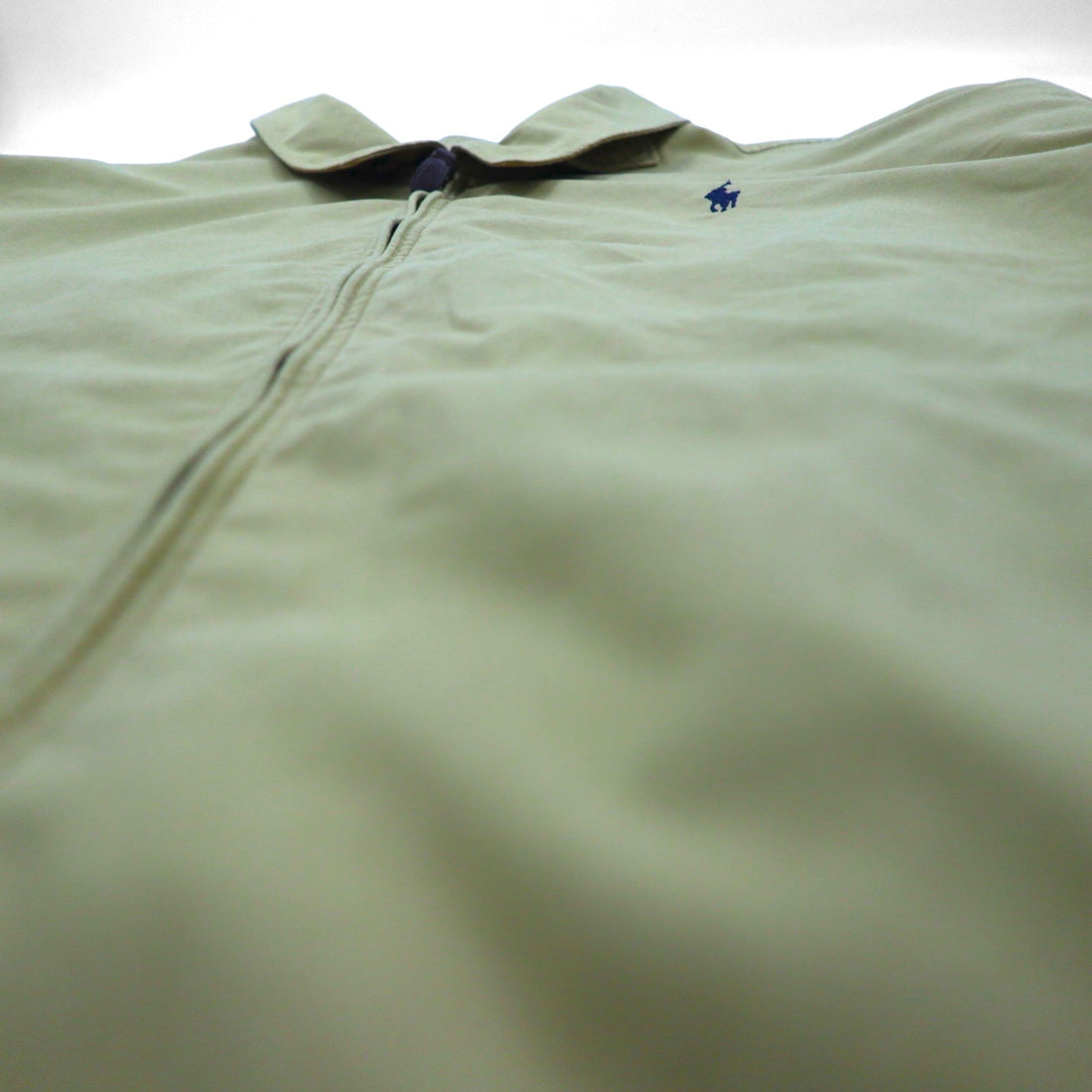 Polo Ralph Lauren Harrington Swing Jacket in Beige Peach Skin with Small Pony Embroidery and Chin Strap, Size 2XL