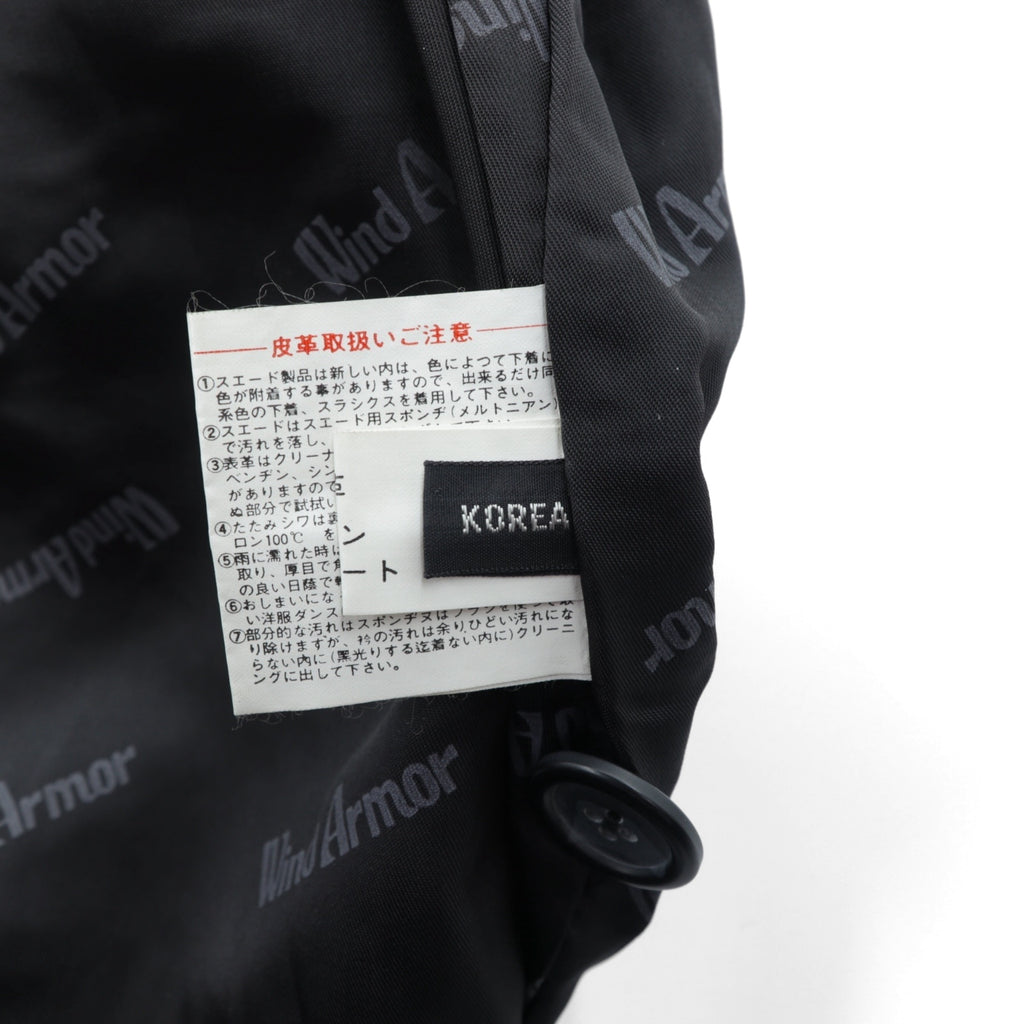 Wind Armor 90s Lamb Leather Car Coat Half Jacket, Size M, Black Genuine
