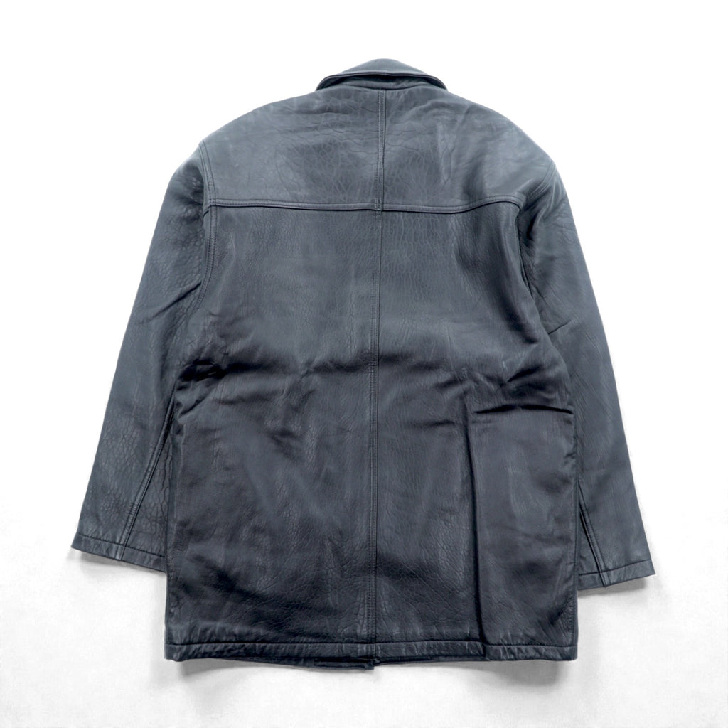 Wind Armor 90s Lamb Leather Car Coat Half Jacket, Size M, Black Genuine