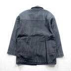 Wind Armor 90s Lamb Leather Car Coat Half Jacket, Size M, Black Genuine