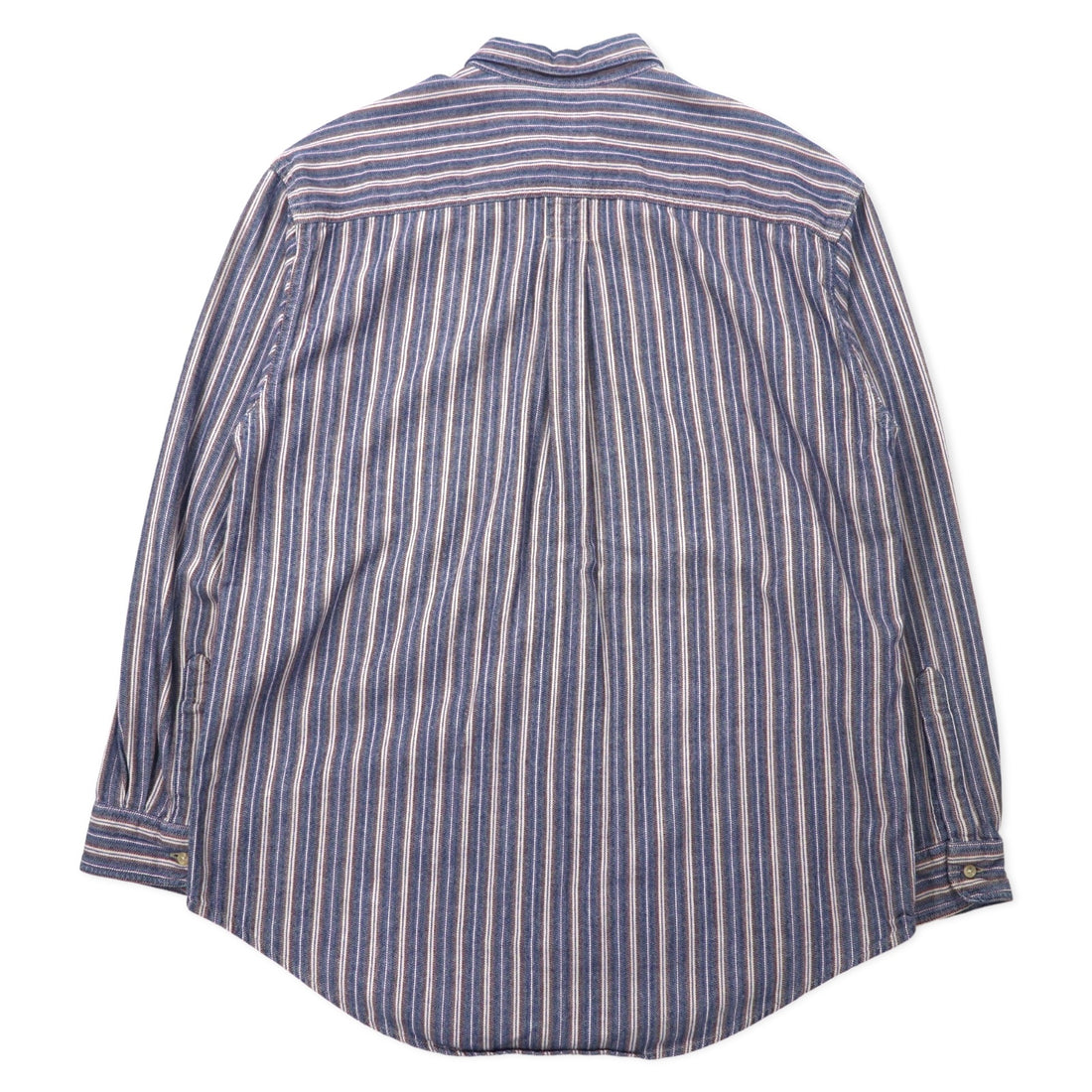 LLBean 90s Button Down Shirt, Large, Blue, Striped, Cotton, Made in Costa Rica