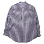 LLBean 90s Button Down Shirt, Large, Blue, Striped, Cotton, Made in Costa Rica