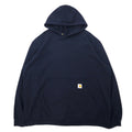 日本然リトテ-古着オンライン-carhartt ルーズフィット プルオーバー パーカー 2XL ネイビー コットン 裏起毛 MIDWEIGHT PO HOODIE K121-472-carhartt Loose Fit Pullover Hoodie 2XL Navy Cotton brushed lining MIDWEIGHT PO HOODIE K121-472
