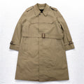 LONDON FOG Stand collar trench coat, XL, beige, concealed placket, epaulet, detachable fur liner, belt included