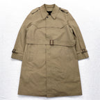 LONDON FOG Stand collar trench coat, XL, beige, concealed placket, epaulet, detachable fur liner, belt included