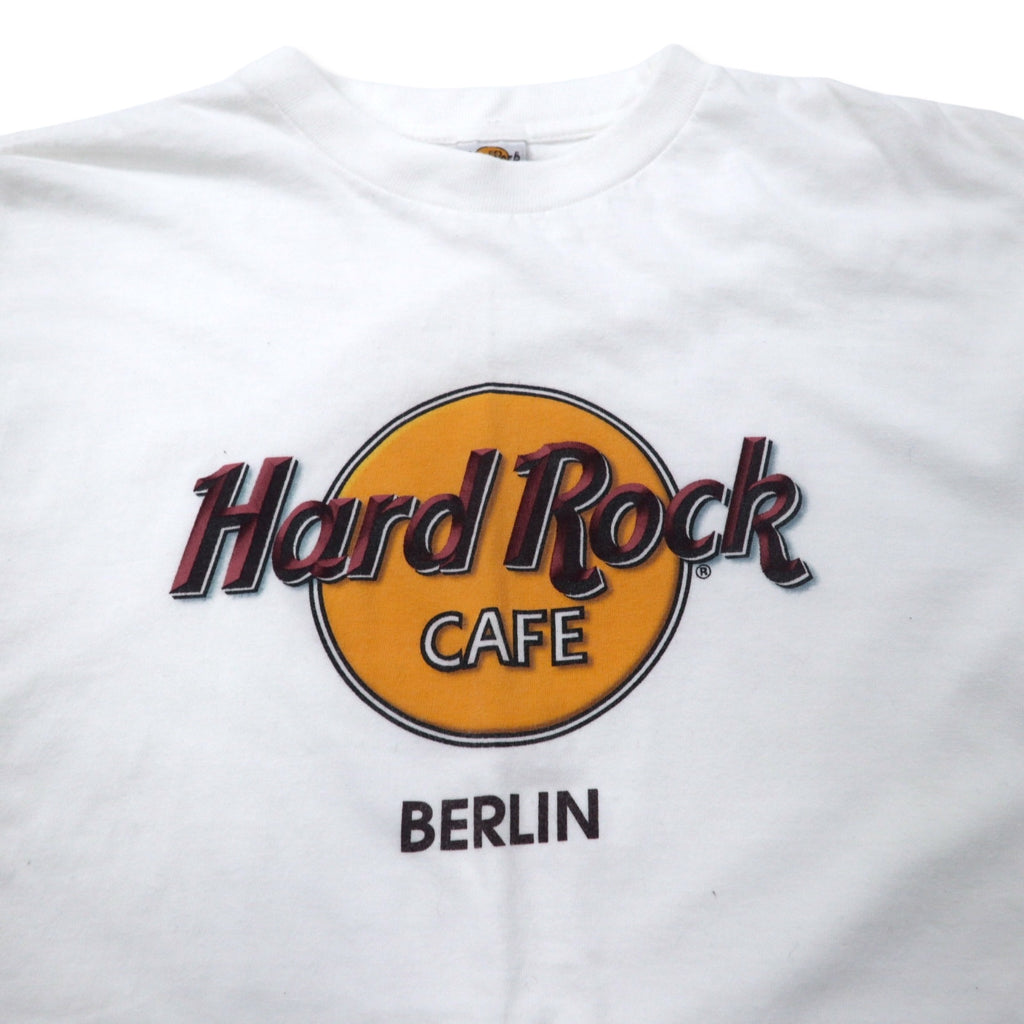 Hard Rock CAFE Logo Print T-Shirt XL White Cotton Big Size BERLIN
