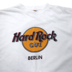 Hard Rock CAFE Logo Print T-Shirt XL White Cotton Big Size BERLIN