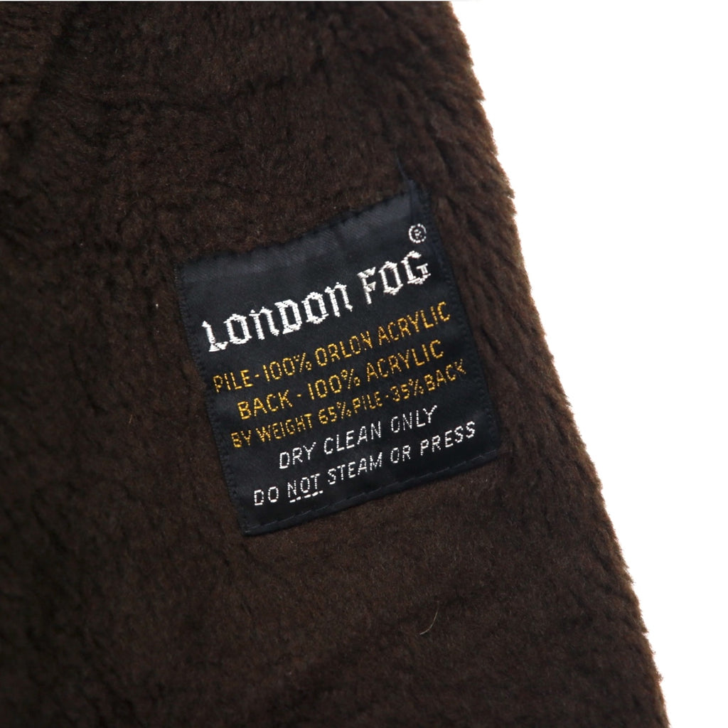 LONDON FOG Stand collar trench coat, XL, beige, concealed placket, epaulet, detachable fur liner, belt included
